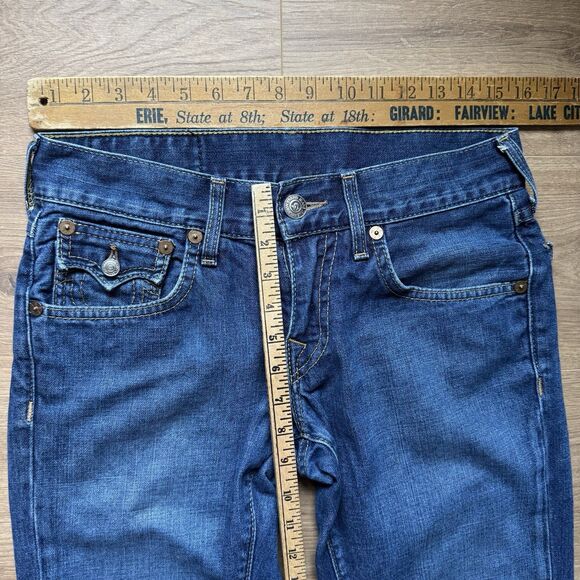 Vintage True Religion Boot Cut Jeans Women 29 Blue Low Rise Flap Pocket - Picture 10 of 13